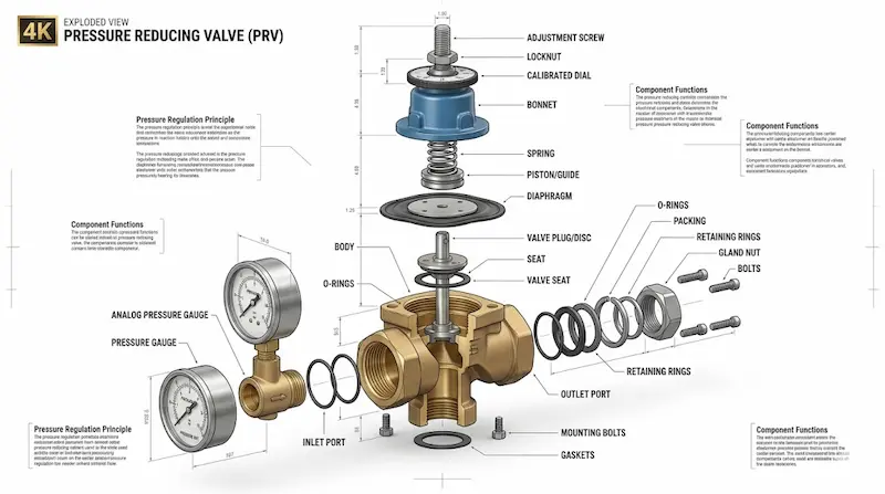 Chi tiết cấu tạo van giảm áp
