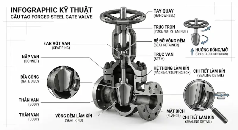Thông số kỹ thuật quan trọng của van cổng