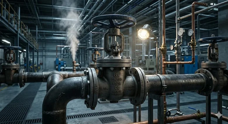 Van cổng GV công nghiệp được lắp đặt trên hệ thống đường ống dẫn nước và hơi nước quy mô lớn, van cổng mặt bích được lắp đặt trong môi trường nhà máy