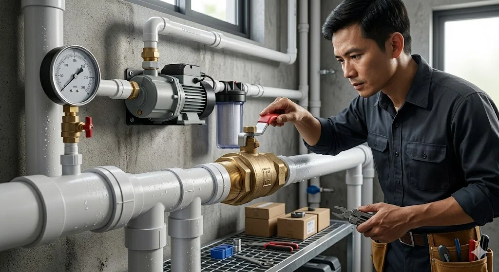 Quy trình lắp đặt khóa nước