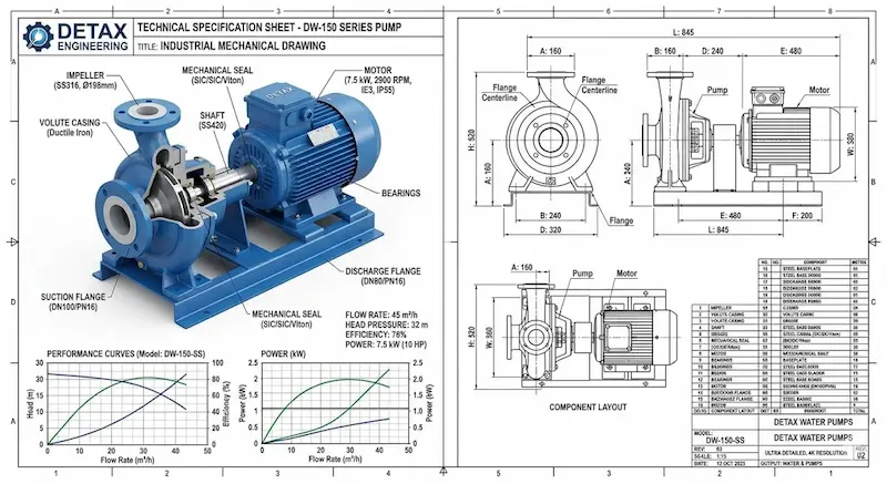 Thông số chi tiết cấu tạo nên máy bơm