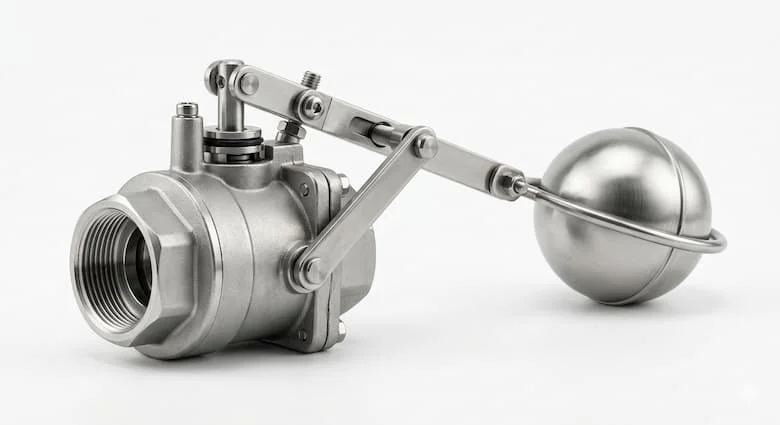 ảnh sản phẩm phao cơ cấp nước tự động bằng inox cao cấp, thiết kế công nghiệp hiện đại