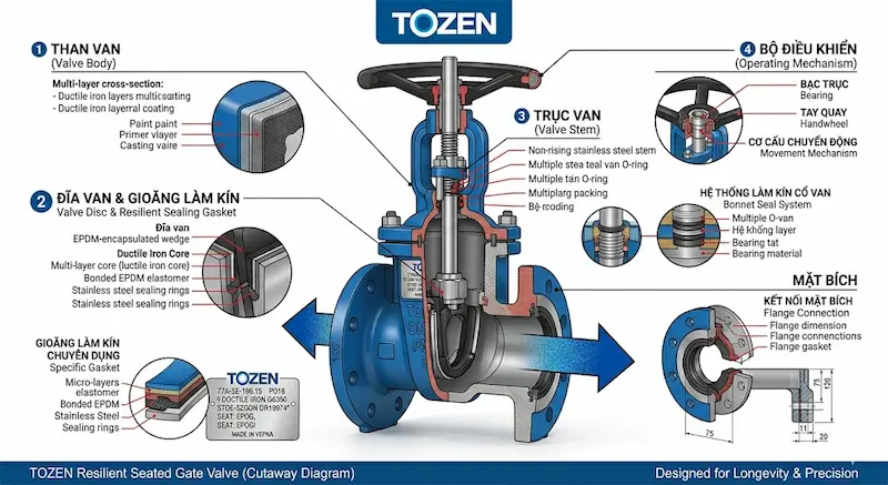 Thông số kỹ thuật quan trọng của tozen van