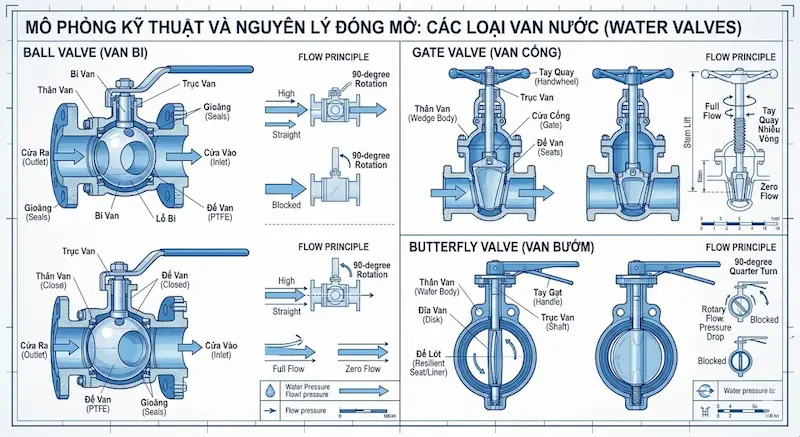 Thông số kỹ thuật quan trọng của van nước