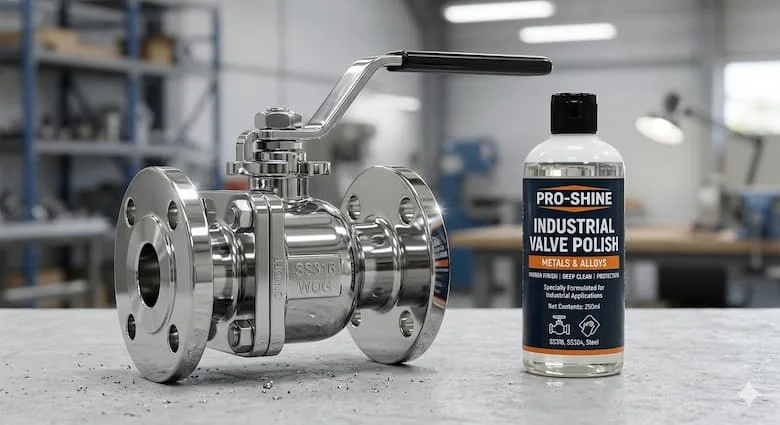 hình ảnh van inox công nghiệp sau khi được đánh bóng bằng dung dịch đánh bóng van