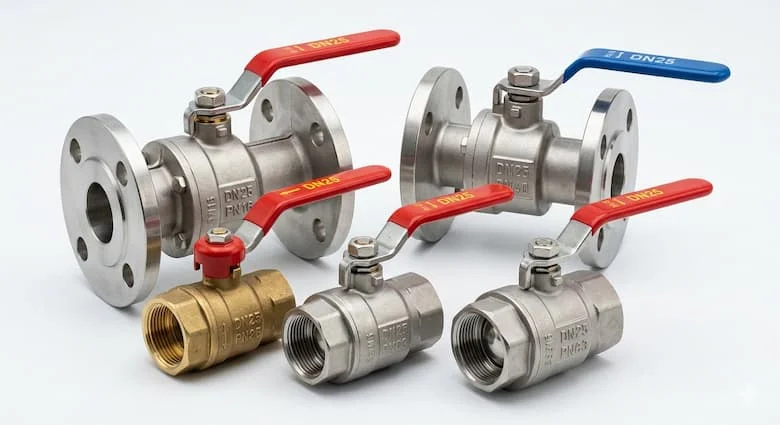 Ảnh sản phẩm độ phân giải cao của van bi DN25 được sử dụng trong hệ thống nước và khí nén công nghiệp