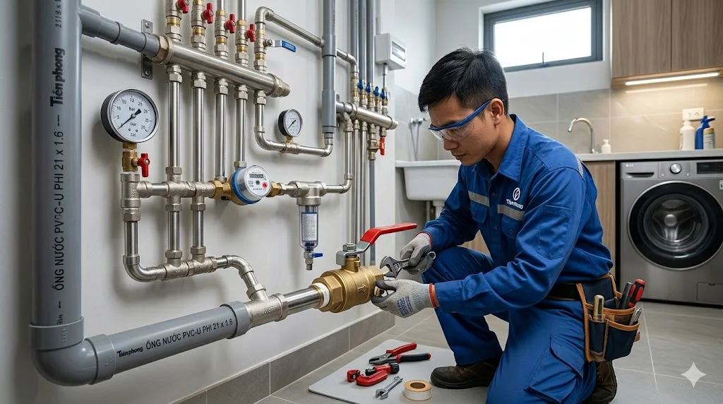 Hướng dẫn lắp đặt van bi đồng
