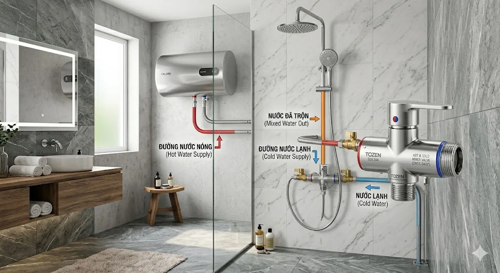 Hướng dẫn lắp đặt van chia nước đúng cách