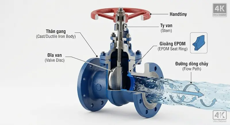 Thông số kỹ thuật quan trọng của van cổng