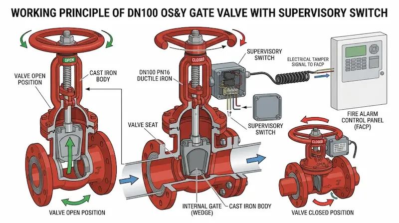 Thông số kỹ thuật van cổng kèm công tắc