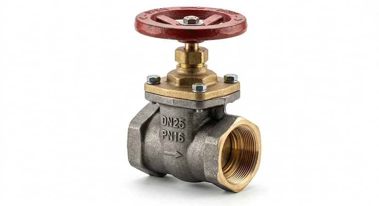 Van cổng DN25 siêu thực tế dành cho hệ thống cấp nước, van cổng bằng đồng thau và gang có tay quay, van nước công nghiệp