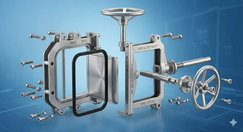 Các bộ phận cấu tạo nên van cửa