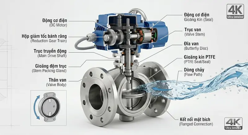 Thông số kỹ thuật cấu tạo van đóng mở