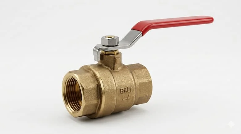 Ảnh chụp sản phẩm van khóa nước thực tế, van nước bằng đồng thau hoặc thép không gỉ với tay gạt