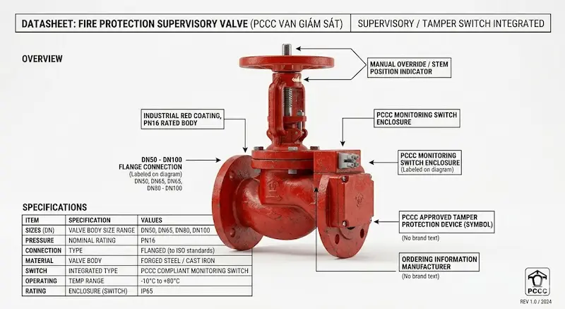 Thông số kỹ thuật tiêu chuẩn của van