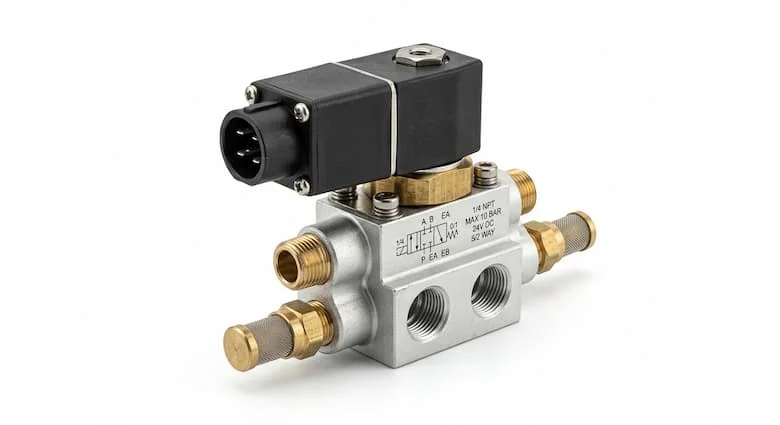 Van khí nén siêu thực 1/4 inch cho hệ thống khí nén công nghiệp, van khí nén điện từ nhỏ gọn làm bằng nhôm và đồng thau, cách điện