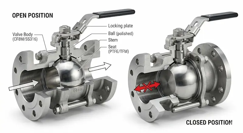 Thông số kỹ thuật quan trọng của van bi dn80