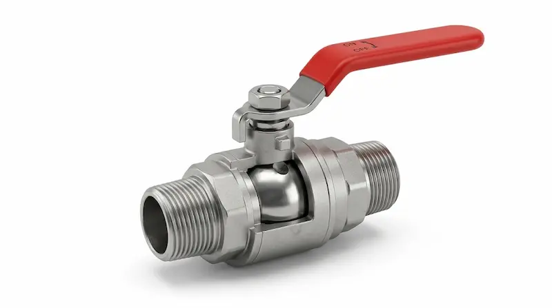 Giới thiệu cấu tạo van bi inox 304 có gắn nipple ren ở hai đầu
