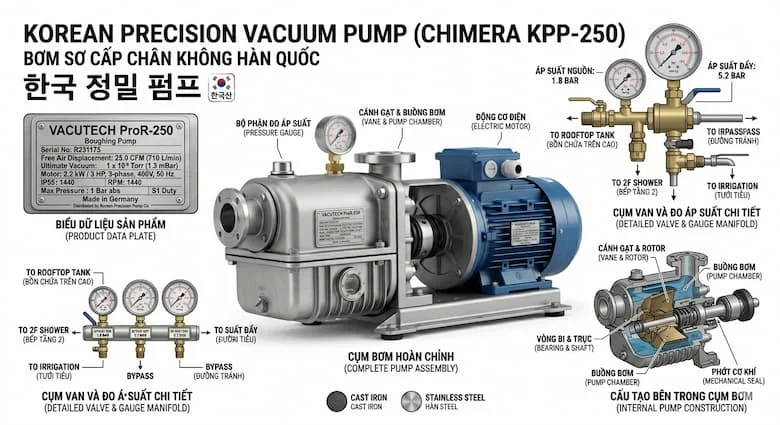 Máy bơm nước Hàn Quốc siêu thực, máy bơm nước nhập khẩu cao cấp từ Hàn Quốc, kết cấu bằng gang và thép không gỉ, ứng dụng trong công nghiệp và dân dụng