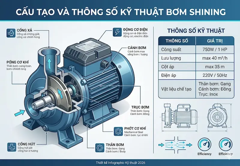 Thông số kỹ thuật quan trọng của bơm