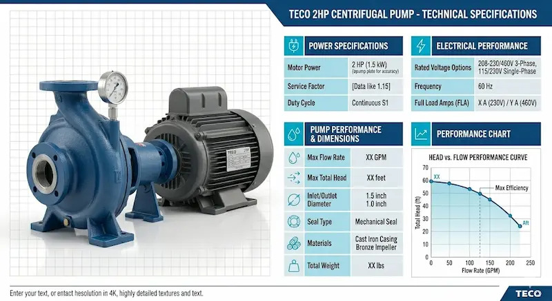 Thông số kỹ thuật quan trọng của bơm teco