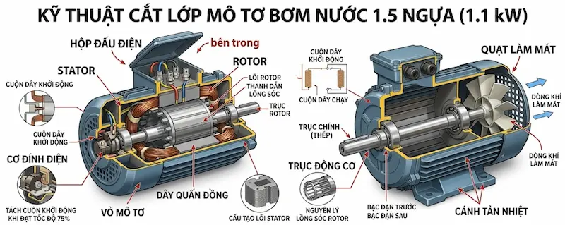 Nguyên lý vận hành mô tơ bơm nước