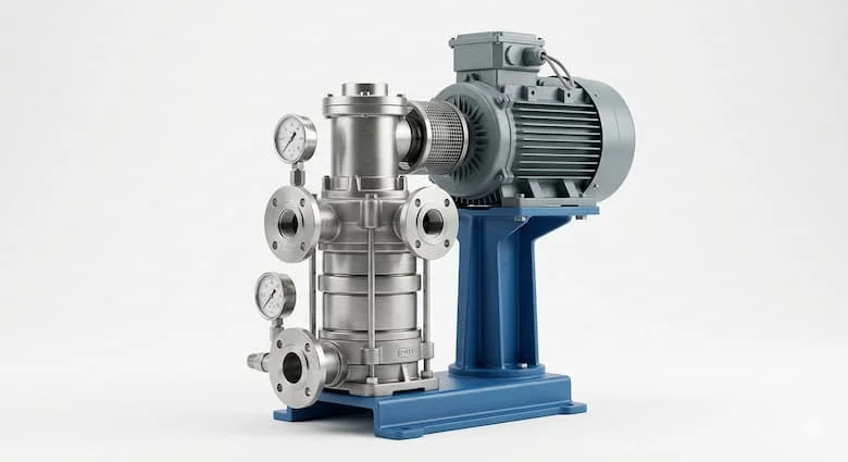 Máy bơm nước công nghiệp HPP siêu thực, thân bơm bằng thép không gỉ, bơm ly tâm cao áp, hình ảnh sản phẩm chuyên nghiệp