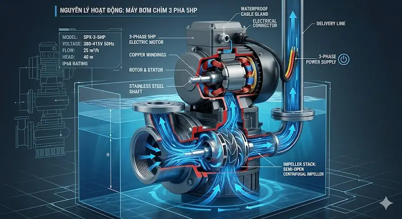 Các thông số kỹ thuật then chốt của máy bơm chìm