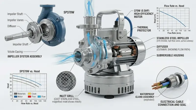 Thông số kỹ thuật quan trọng của máy bơm chìm