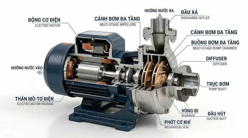 Thông số kỹ thuạt quan trọng của máy bơm