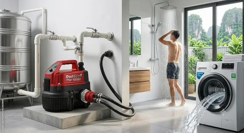 Hình ảnh minh hoạ toàn diện về máy bơm nước đẩy cao