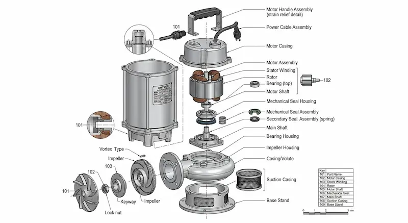 Thông số kỹ thuật quan trọng của bơm chìm