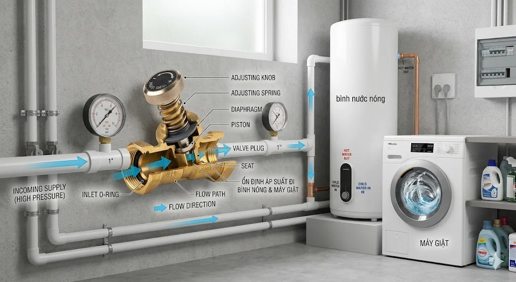 Hướng dẫn lắp đặt và bảo dưỡng van giảm áp