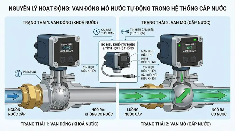 Nguyên lý hoạt động của van nước tự động