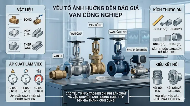 Các yếu tố quyết định đến báo giá van KITZ