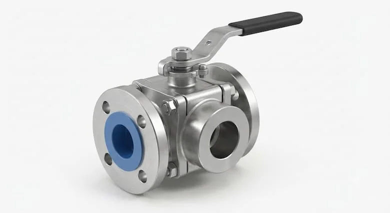 Van bi công nghiệp cao cấp được sản xuất từ thép không gỉ ASTM A351 CF8M, có thân bằng thép không gỉ được đánh bóng, thiết kế toàn cổng, đầu nối mặt bích, gia công chính xác và tay cầm cần