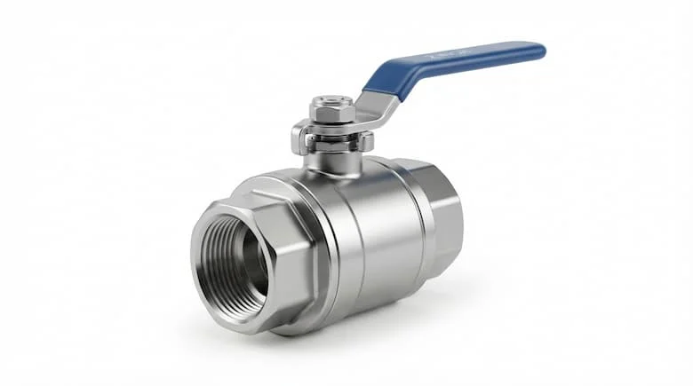 Van bi bằng thép không gỉ cao cấp 2 inch với tay cầm cần gạt màu xanh lam