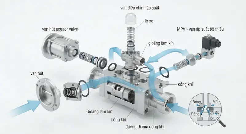 Cấu tạo nguyên lý hoạt động của van máy nén khí