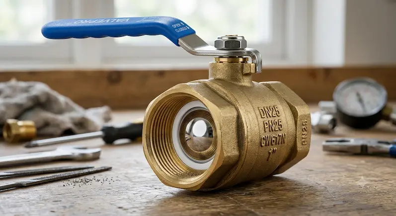 Hình ảnh chất lượng cao, ấn tượng ban đầu, thể hiện rõ vật liệu đồng (brass) và cấu tạo cơ bản.