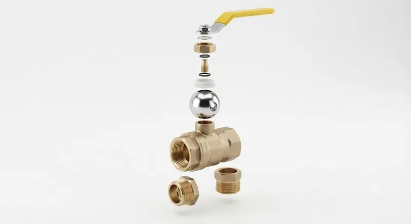 Các bộ phận cấu tạo nên van gas bằng đồng