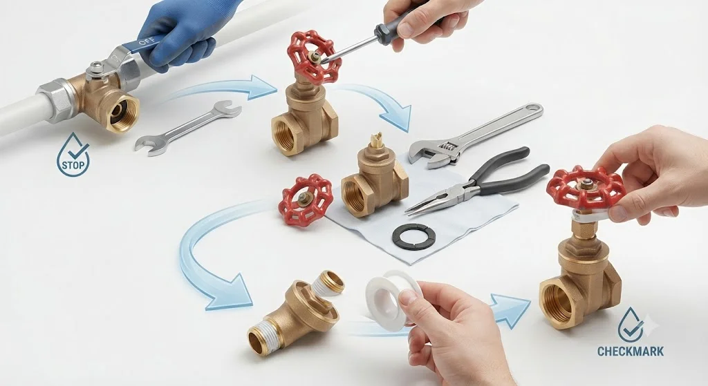 Cách sửa van khóa nước theo từng bước