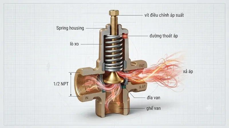Nguyên lý hoạt động của van an toàn