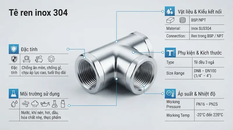 Cấu tạo và nguyên lý hoạt động của t ren inox 304