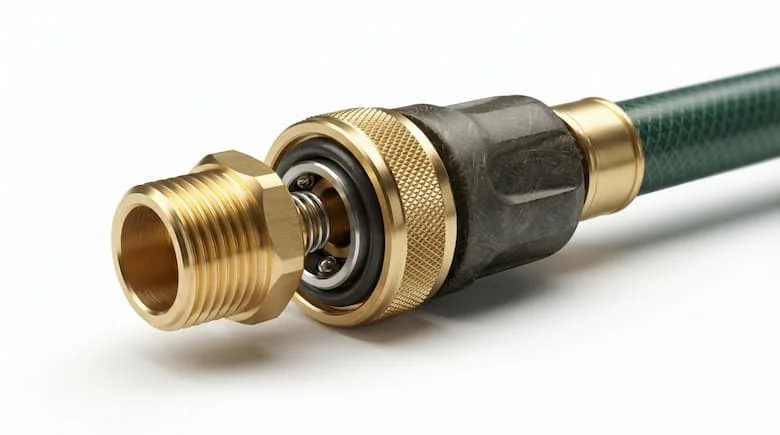Đầu nối nhanh ống nước cao cấp dành cho ống nước 21mm (DN15), được làm từ đồng thau chất lượng cao và nhựa kỹ thuật gia cường, dùng để kết nối với ống nước gia dụng