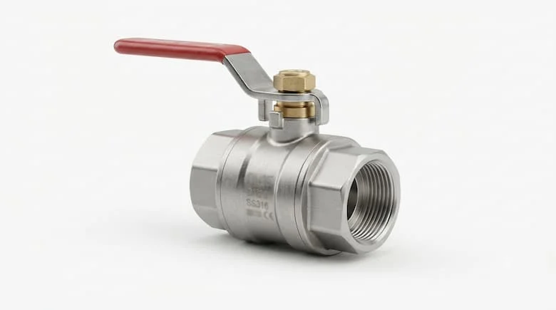 hình ảnh van công nghiệp DN20 cực kỳ chân thực đặt trên nền trắng tinh
