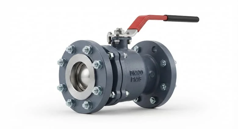 Van bi công nghiệp độ phân giải cao DN100 (4 inch) có hai đầu mặt bích, thân bằng gang dẻo và bi bằng thép không gỉ