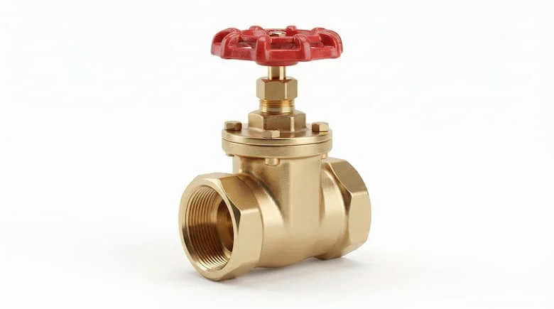 Van cổng MIHA DN50 cao cấp bằng đồng thau với các kết nối ren, thân bằng đồng thau rèn nguyên khối, tay quay bằng gang đỏ, trục được gia công chính xác, lớp hoàn thiện bằng đồng