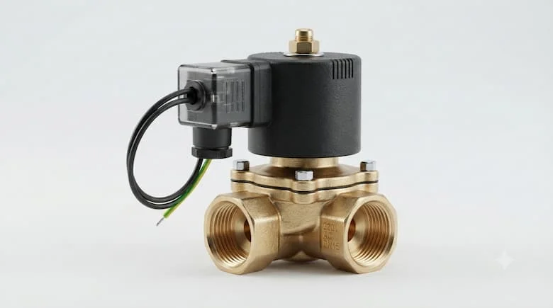 Van điện từ AC 220V chất lượng cao DN15 (21mm) làm bằng đồng thau rèn với cuộn dây điện từ màu đen, kết nối ren trong BSP