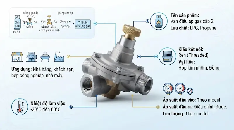 Thông số kỹ thuật quan trọng của van điều áp