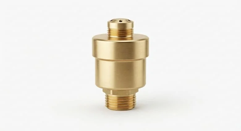 Van xả khí tự động cao cấp làm bằng đồng thau, thân hình trụ nhỏ gọn, kết nối ren BSP, cơ chế phao tự động